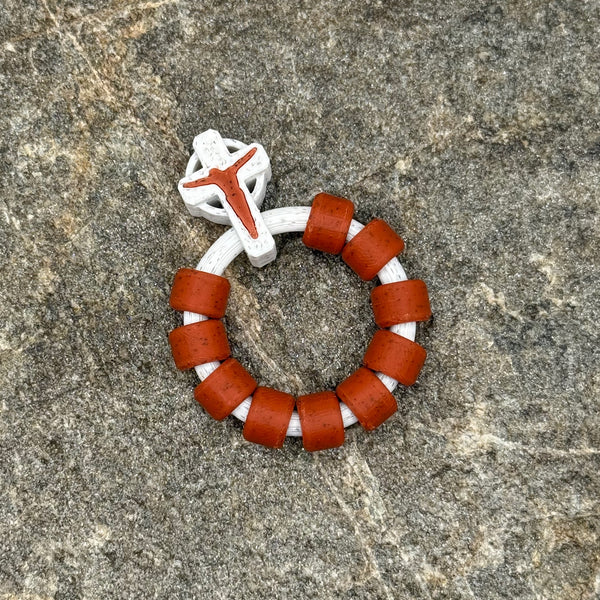 Red Marble on White Marble