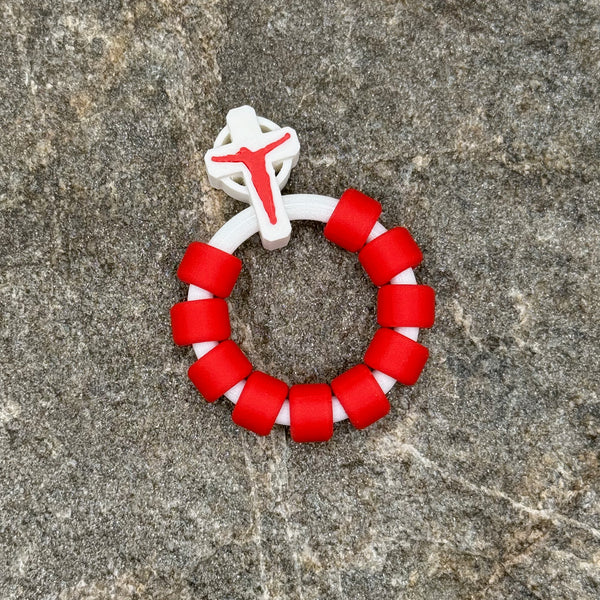 Red Matte on white Flex Ring