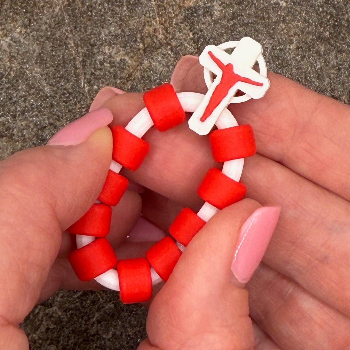 Red Matte on white Flex Ring